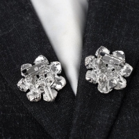 Зажим для кардигана &laquo;Цветок&raquo;, цвет голубой в серебре