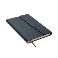 Ежедневник недатированный формат А5, с клапаном, 96л, линия, пвх, Серый