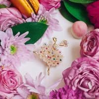 Брошь &laquo;Балерина&raquo; женственность, цветная в золоте