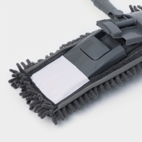 Швабра для мытья пола плоская Доляна, насадка микрофибра букли 42&times;12 см, телескопическая ручка 70(120) см