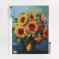 Алмазная вышивка полное заполнение "Подсолнухи", 30*40 см, на холсте