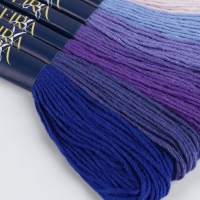 Набор ниток мулине хлопок 8&plusmn;1м (наб 7шт цена за наб) cпектр фиолетовый TR