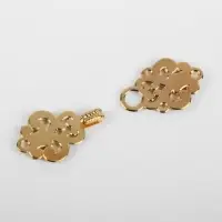 Декоративная застёжка, 4.5&times;1.5 см, цвет золотой