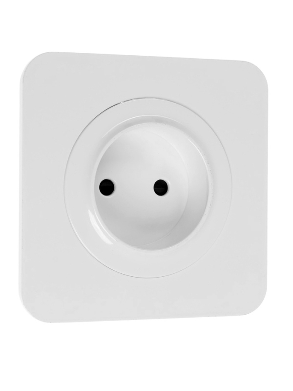 Розетка одноместная, серия "Circular", 10 А, скрытая, без з/к, белая