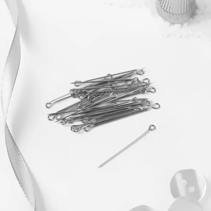 Булавки портновские, 30 мм, 40 шт., цвет серебряный