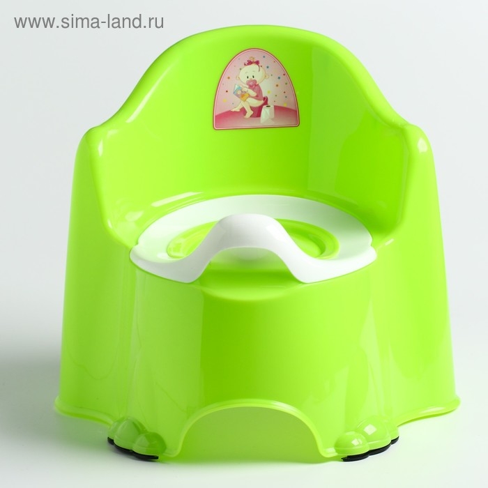 Горшок детский антискользящий &laquo;Комфорт&raquo; с крышкой, съёмная чаша, цвет салатовый