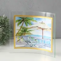 Фоторамка стекло 15х20 см "Золотой кант" горизонталь 23,5х20,5 см