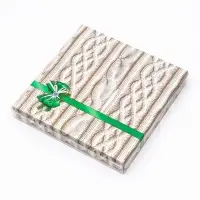 Коробка для печенья, кондитерская новогодняя упаковка, &laquo;Вязанка&raquo;, 21&times;21&times;3 см