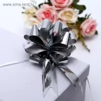 Бант - шар №3 металлик, цвет серебро