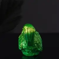 Фигура "Птичка №3 9х6х5 см, зеленый с позолотой