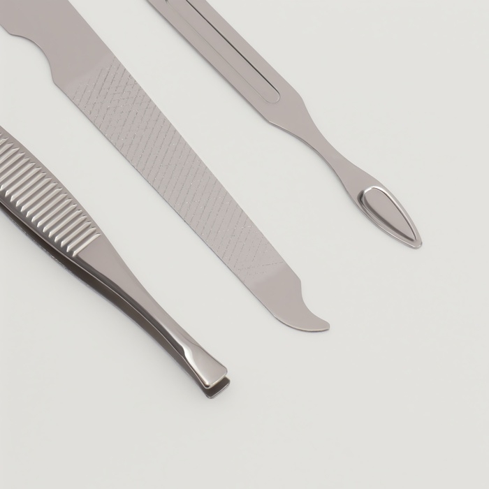 Набор маникюрный &laquo;Тренд&raquo;, 6 предметов, в футляре, цвет чёрный