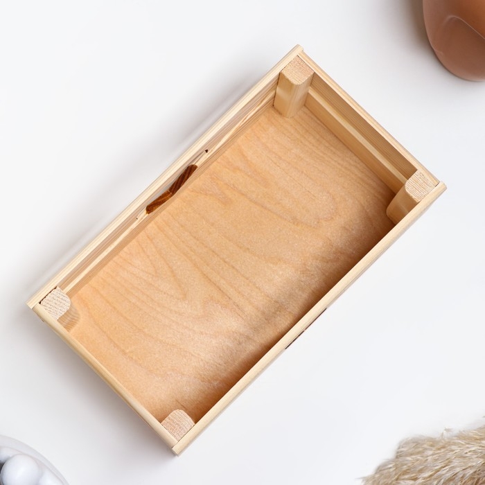 Кашпо деревянное 24.5&times;13.5&times;9 см "Двушка Лайт" реечное, сердце, натуральный Дарим Красиво