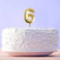 Свеча для торта, цифра &laquo;6&raquo;, 11,5 х 2,3 см