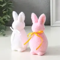 Декор пасхальный "Два кролика с бантиками" набор 2 шт 4х4,5х10,5 см