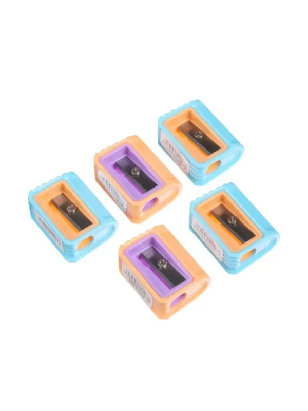 Набор точилок, 5 штук, пастель ребристая, МИКС