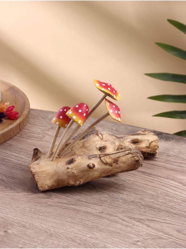 Сувенир "Коряга с грибочками" дерево Албезия, 30х10х17 см