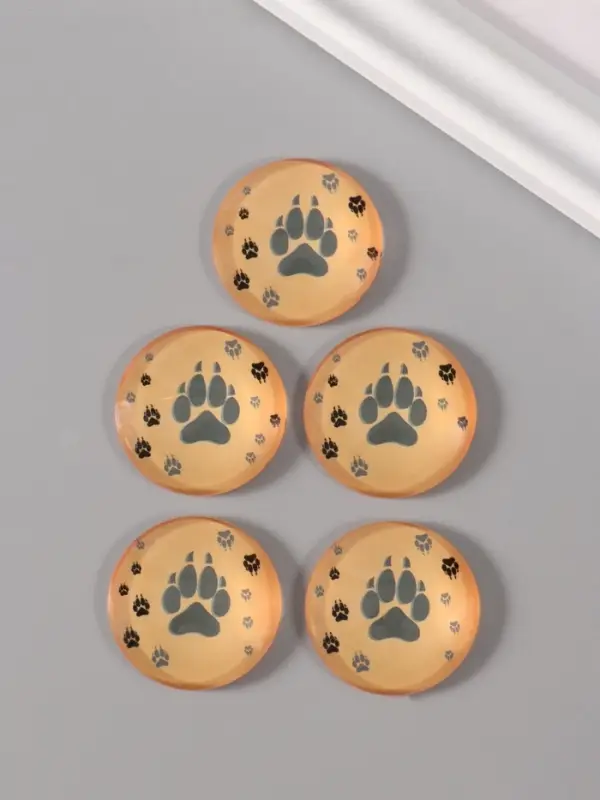 Кабошон стекло для творчества "Круг. Следы волка" 3х3 см