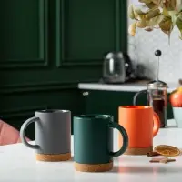 Кружка с пробковой подставкой Corky, серая