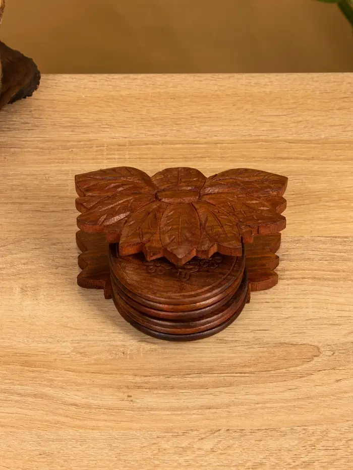 Подставка под горячее "Цветок" (набор 6 шт), 14х10х6 см, дерево шишам