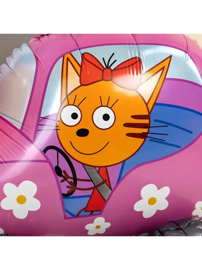 Воздушный шар фольгированный 3D 29" &laquo;Три Кота. Карамелька в машине&raquo;