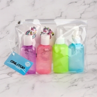 Набор для хранения с наклейками, в чехле, 4 предмета, 75 мл, разноцветный