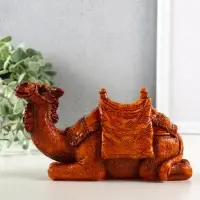 Сувенир полистоун "Верблюд с седлом с сумкой" под дерево 19х7,2х9,8 см см