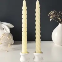 Набор свечей витых, 2,3х 24,5 см, 5 ч, 50 г, 2 штуки, слоновая кость