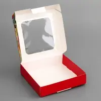 Коробка подарочная сборная с окном, упаковка, &laquo; С 8 марта&raquo;, 13&times;13&times;3 см