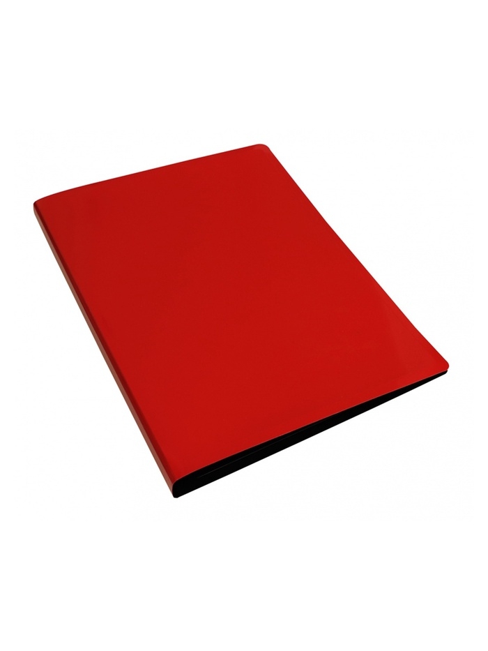 Папка с пружинным скоросшивателем А4, 700 мкм, 27 мм, Calligrata DeLuxe, внутренний карман, до 180 листов, красный / черный