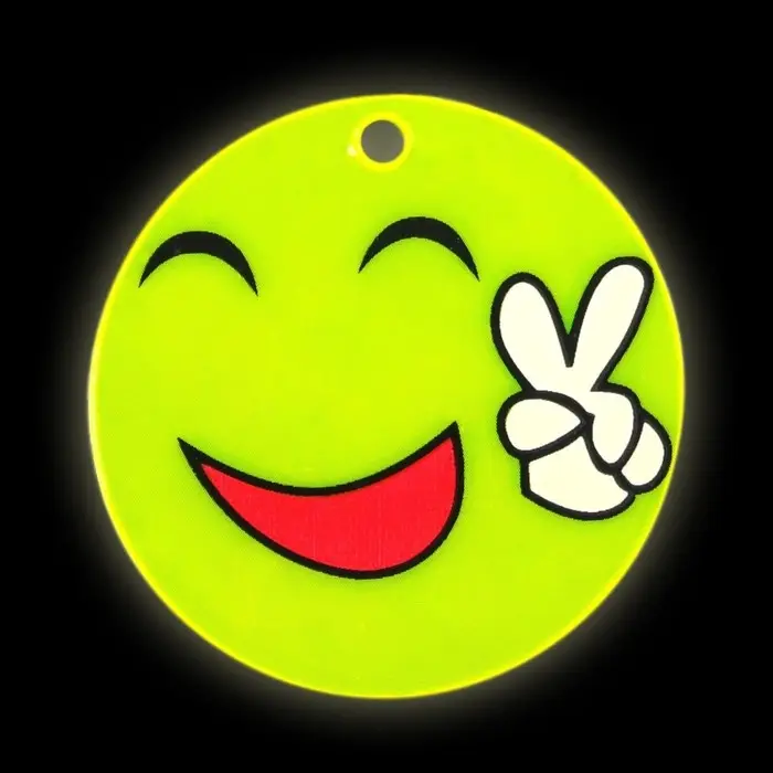 Светоотражающий элемент &laquo;Смайлик. Мир&raquo;, двусторонний, d=5.3 см, жёлтый