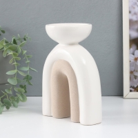 Подсвечник керамика на 1 свечу "Медуза" песочно-белый 13,5х8,7х18 см