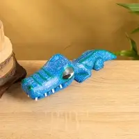 Шкатулка "Крокодильчик" 25х8х7 см, дерево, цв. синий