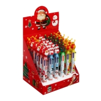 Новый год. Ручка шариковая автоматическая "Новый год", Calligrata, 6 цветов, МИКС