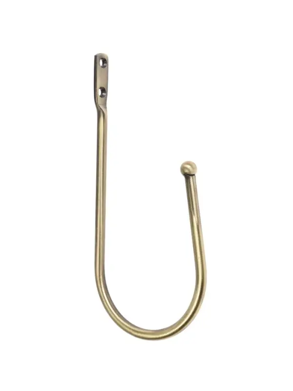 Крючок для штор ТУНДРА KS011, однорожковый, цвет бронза, 2 шт