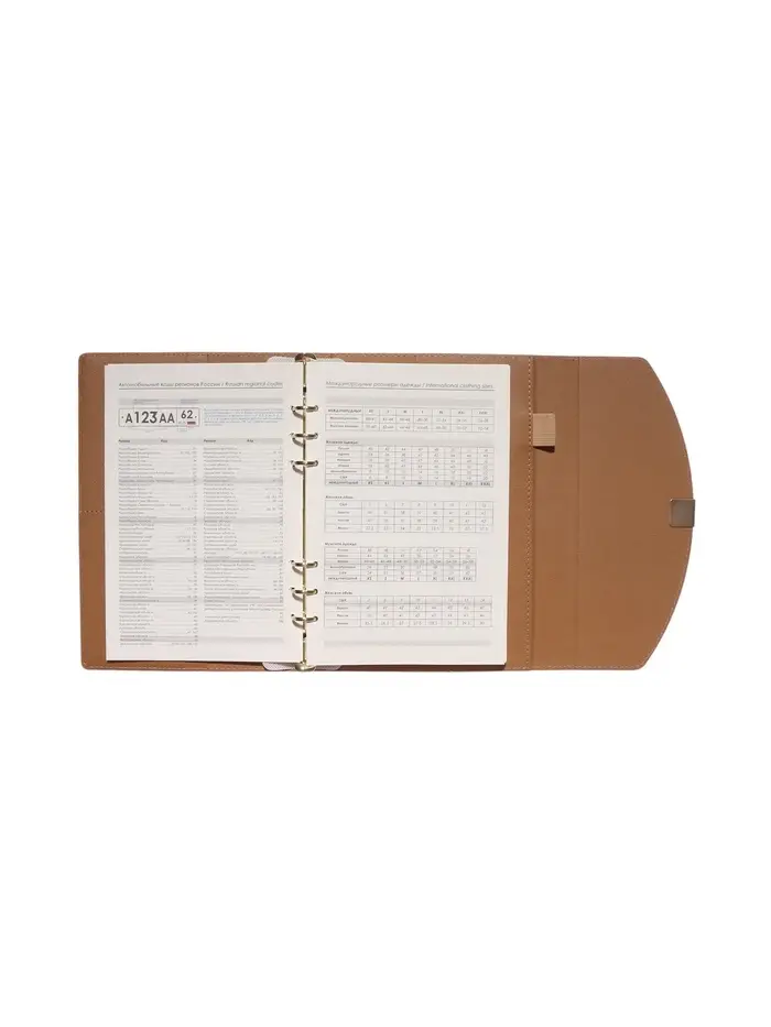 Органайзер на кольцах, A5, с клапаном, 80л, линия, к/зам, Оражевый