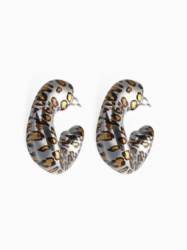 Набор серьги "Леопард" кольцо, цветной в серебре