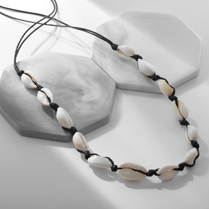 Бусы &laquo;Морские&raquo; из ракушек, цвет чёрно-бежевый, 75 см