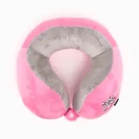 Подушка для путешествий бархатная формовая "Самолет", розовая