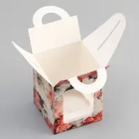 Коробка для 1 капкейка, &laquo;Цветочки&raquo;, 9.2&times;9.2&times;11.1 см