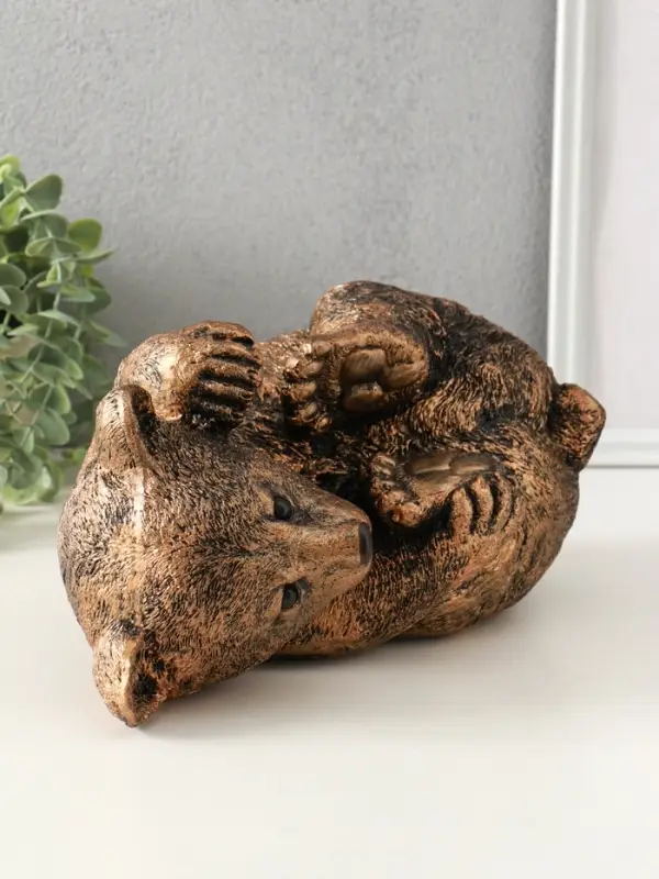 Копилка "Мишка лёжа" 15х28 см, бронза