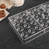 Форма для конфет и шоколада KONFINETTA &laquo;Полусфера&raquo;, 28&times;14 см, 36 ячеек 2&times;1 см, цвет прозрачный