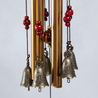 Музыка ветра металл "Монета" 4 трубки 5 колокольчиков 60х8,3 см
