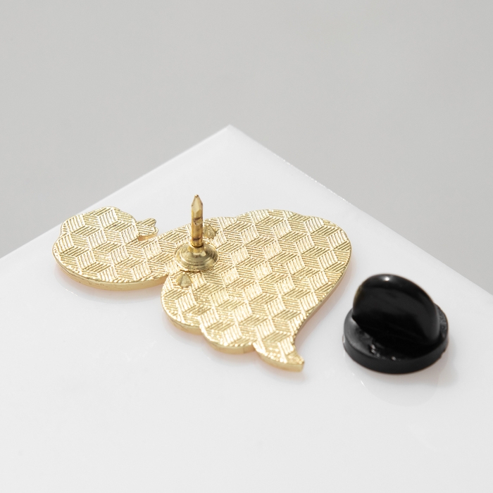 Новый год! Символ года 2025! Значок &laquo;Змейка&raquo;, цвет оранжевый в золоте