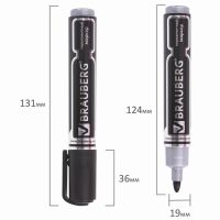 Маркер перманентный 5.0 мм BRAUBERG Neo, чёрный