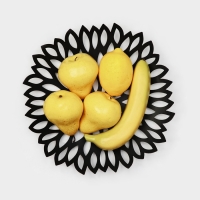 Фруктовница Доляна &laquo;Пион&raquo;, 28,5&times;28,5&times;4,5 см, цвет чёрный