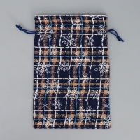 Мешочек подарочный холща &laquo;Новогодняя пора&raquo;, снежинки, 16 х 24 см +/- 1.5 см, Новый год