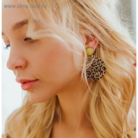 Серьги пластик &laquo;Танзания&raquo; круги гепард, черно-коричневый, d=4