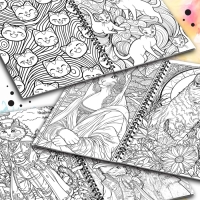 Релакс-раскраска &laquo;Кэтсбук&raquo;, 100 картинок, формат А4