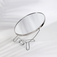 Зеркало настольное - подвесное &laquo;Овал&raquo;, двустороннее, с увеличением, зеркальная поверхность 13,5 &times; 19 см, цвет серебристый