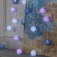 Гирлянда &laquo;Нить&raquo; 5 м с насадками &laquo;Клубки серо-розовые&raquo;, IP20, прозрачная нить, 20 LED, свечение белое, 220 В